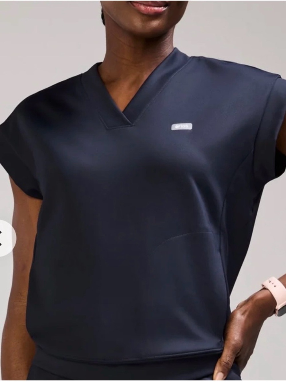 Figs Women's V-Neck Short Sleeve Top in Navy 2XL